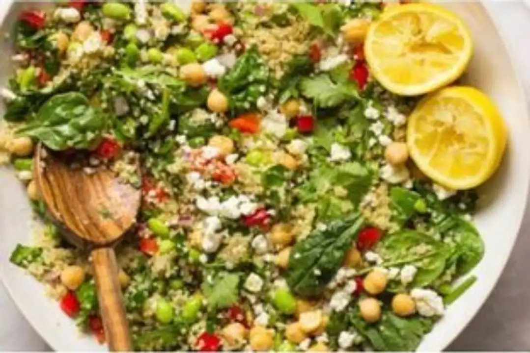 Order Quinoa Feta Spinach Salad food online from Holiday farms store, Roslyn Heights on bringmethat.com