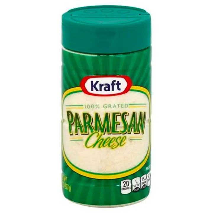 Order Kraft Cheese, Grated, 100% Parmesan - 8 Ounces food online from Novato Harvest Market store, Novato on bringmethat.com