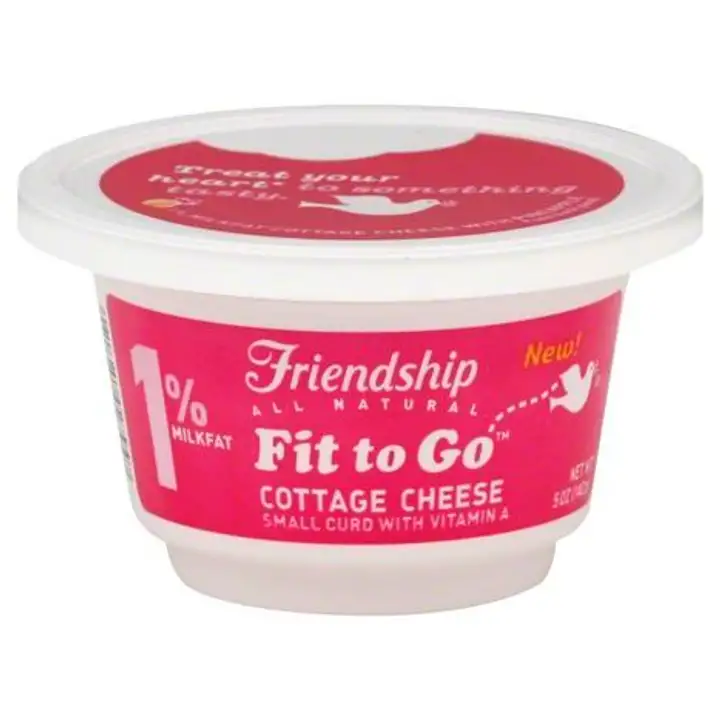 Order Friendship Fit to Go Cottage Cheese, 1% Milkfat, Small Curd, with Pineapple - 5 Ounces food online from Holiday farms store, Roslyn Heights on bringmethat.com