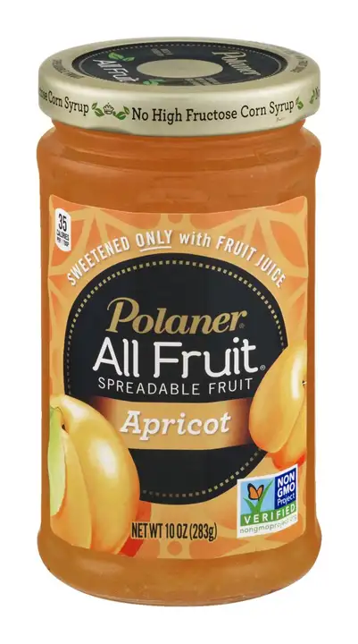 Order Polaner All Fruit Spreadable Fruit, Apricot - 10 Ounces food online from Holiday farms store, Roslyn Heights on bringmethat.com