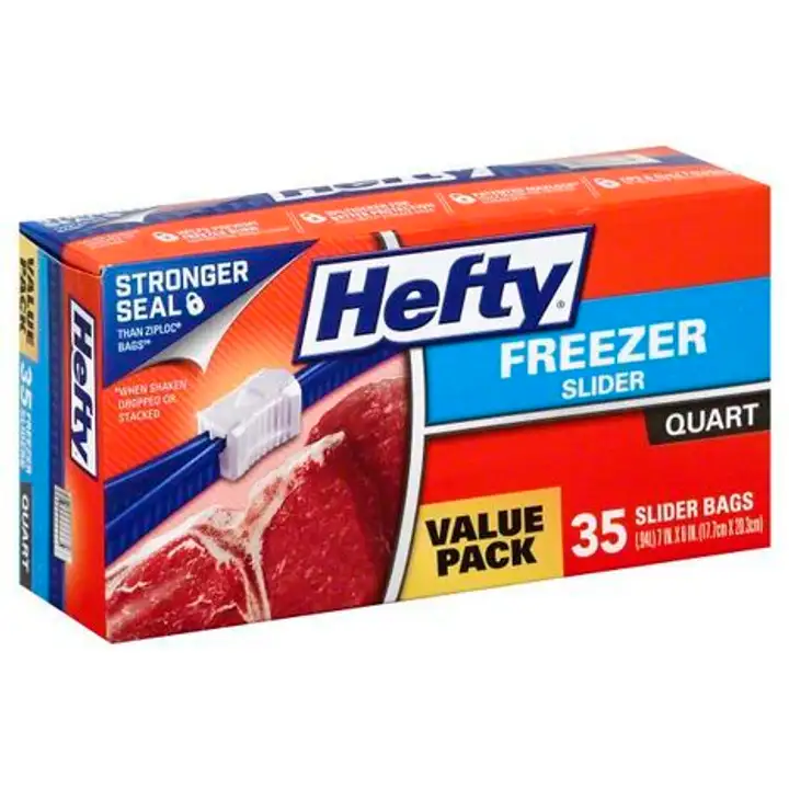 Order Hefty Freezer Slider Bags, Quart, Value Pack - 35 Count food online from Fligner Market store, Lorain on bringmethat.com