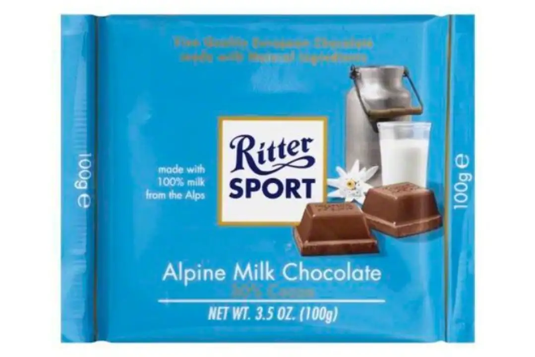Order Ritter Sport Milk Chocolate, Alpine, 30% Cocoa - 10 Ounces food online from Novato Harvest Market store, Novato on bringmethat.com