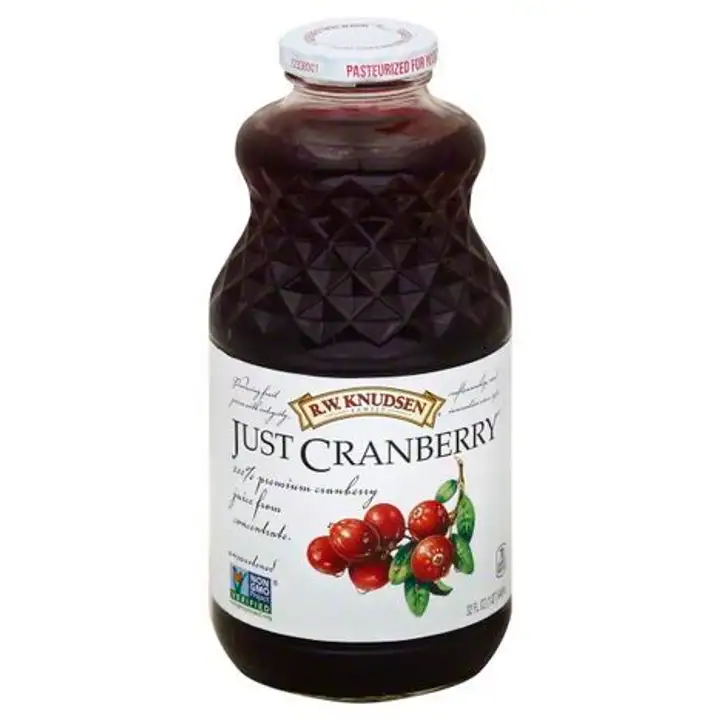 Order RW Knudsen 100% Juice, Just Cranberry - 32 Ounces food online from Whole Foods Co-Op Denfeld store, Duluth on bringmethat.com