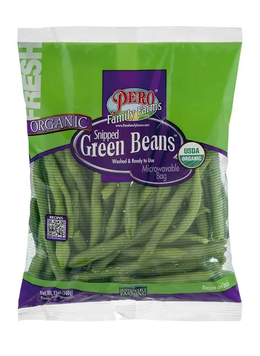 Order Pero Green Beans, Snipped, Organic - 12 Ounces food online from Holiday farms store, Roslyn Heights on bringmethat.com