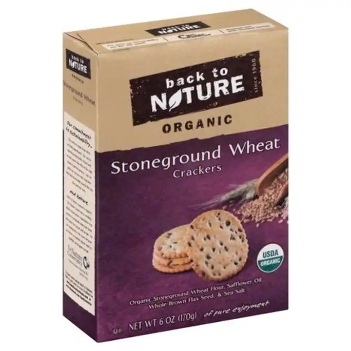Order Back to Nature Crackers, Organic, Stoneground Wheat - 6 Ounces food online from Novato Harvest Market store, Novato on bringmethat.com