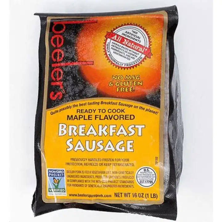 Order Beeler All Natural Maple Flavored Breakfast Sausage Brick - 16 Ounces food online from Whole Foods Co-Op Denfeld store, Duluth on bringmethat.com