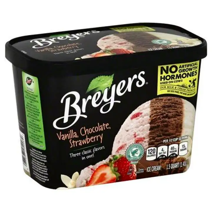 Order Breyers Ice Cream, Vanilla, Chocolate, Strawberry food online from Holiday farms store, Roslyn Heights on bringmethat.com