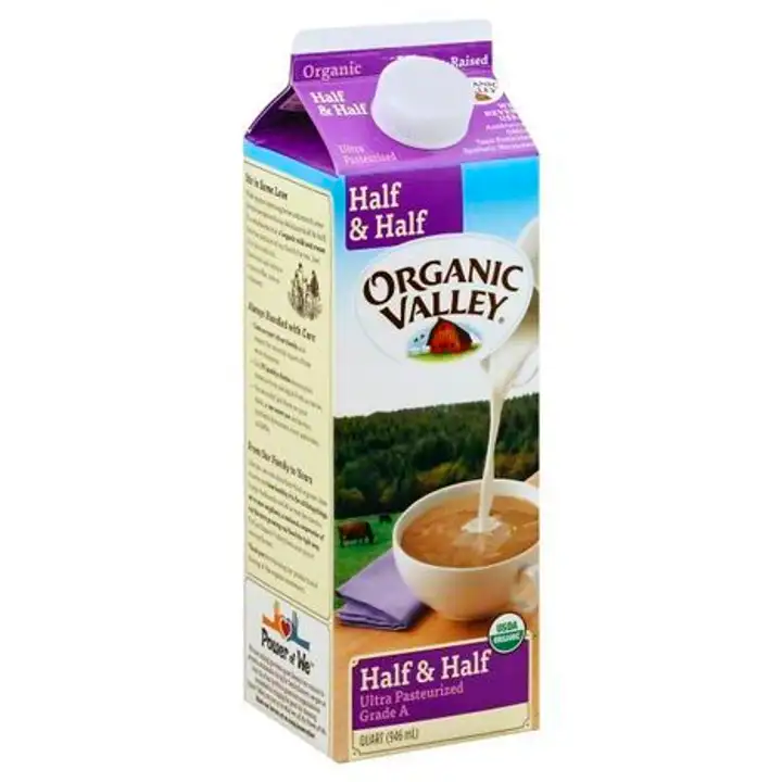 Order Organic Valley Half & Half - 32 Ounces food online from Holiday farms store, Roslyn Heights on bringmethat.com