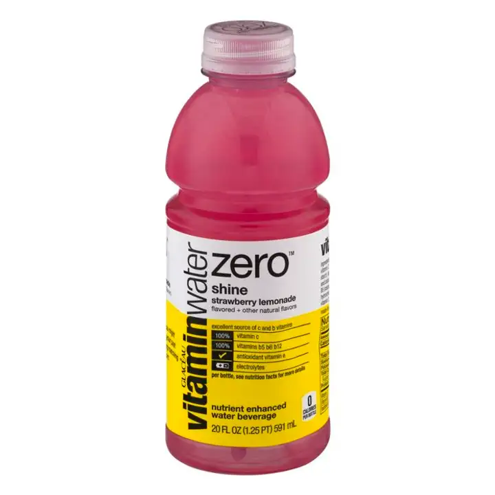 Order Vitaminwater Zero Water Beverage, Nutrient Enhanced, Shine, Strawberry Lemonade - 20 Ounces food online from Holiday farms store, Roslyn Heights on bringmethat.com