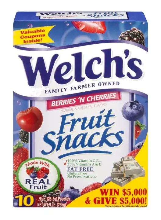 Order Welchs Fruit Snacks, Berries 'n Cherries - 9 Ounces food online from Holiday farms store, Roslyn Heights on bringmethat.com