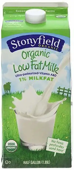 Order Stonyfield Organic 1% Milk, Half Gallon food online from Meats Supreme store, Brooklyn on bringmethat.com