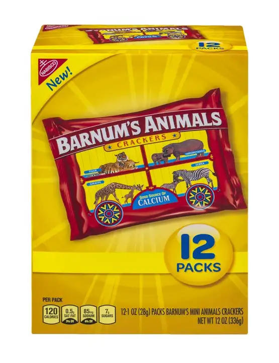 Order Barnums Crackers, Animal, Mini - 12 Pack food online from Holiday farms store, Roslyn Heights on bringmethat.com