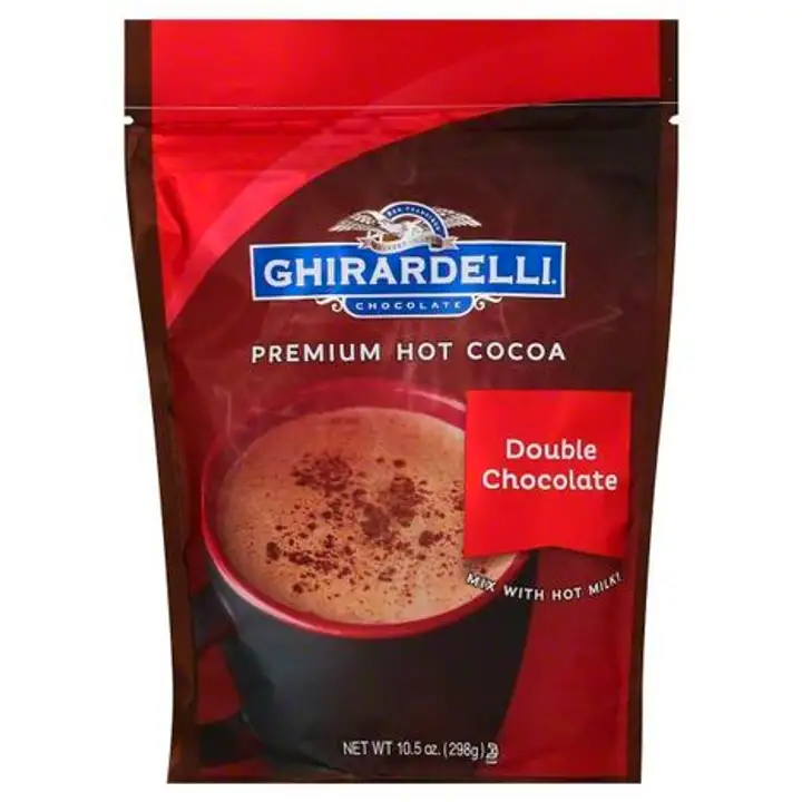 Order Ghirardelli Hot Cocoa, Premium, Double Chocolate - 10.5 Ounces food online from Novato Harvest Market store, Novato on bringmethat.com