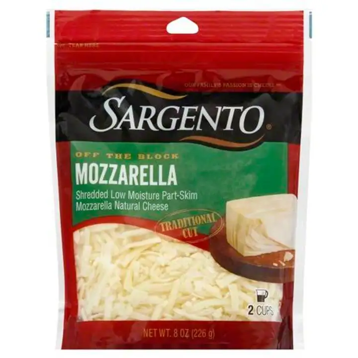 Order Sargento Off the Block Cheese, Part-Skim, Mozzarella, Low Moisture, Traditional Cut, Shredded - 8 Ounces food online from Holiday farms store, Roslyn Heights on bringmethat.com