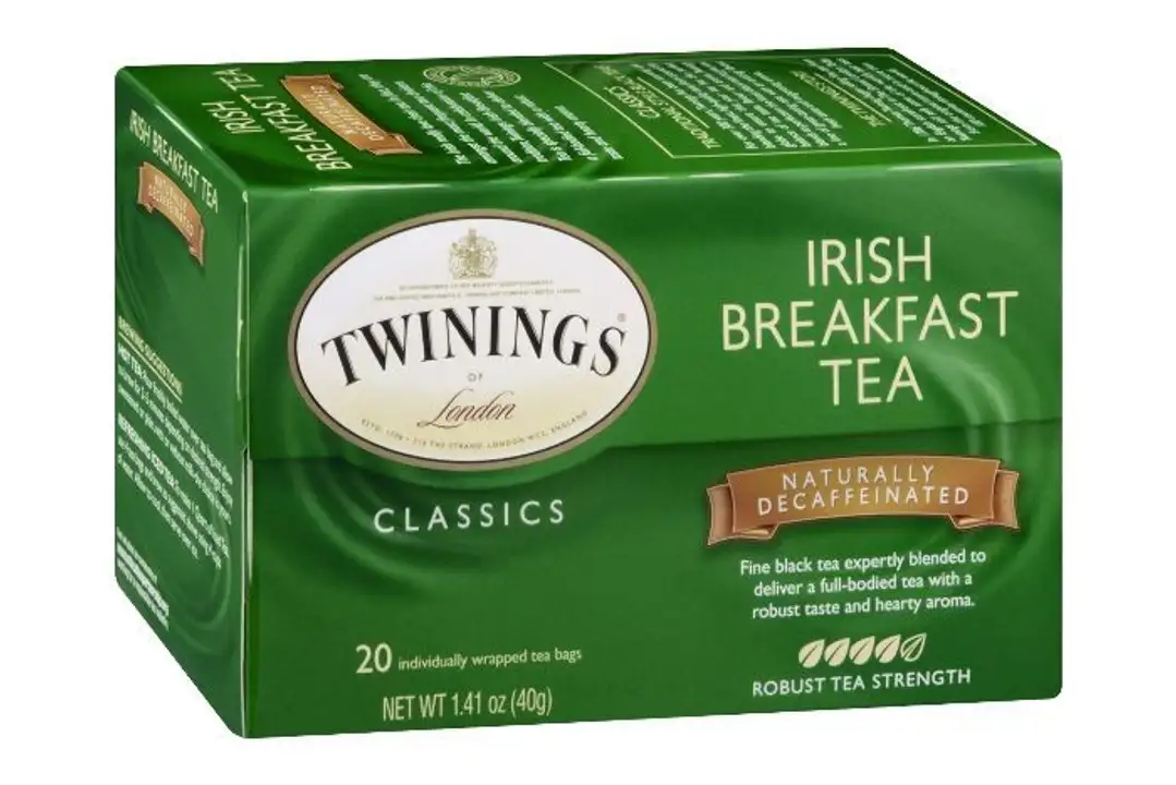 Order Twinings Black Tea, 100% Pure, Irish Breakfast, Decaffeinated, Tea Bags - 20 Bags food online from Holiday farms store, Roslyn Heights on bringmethat.com
