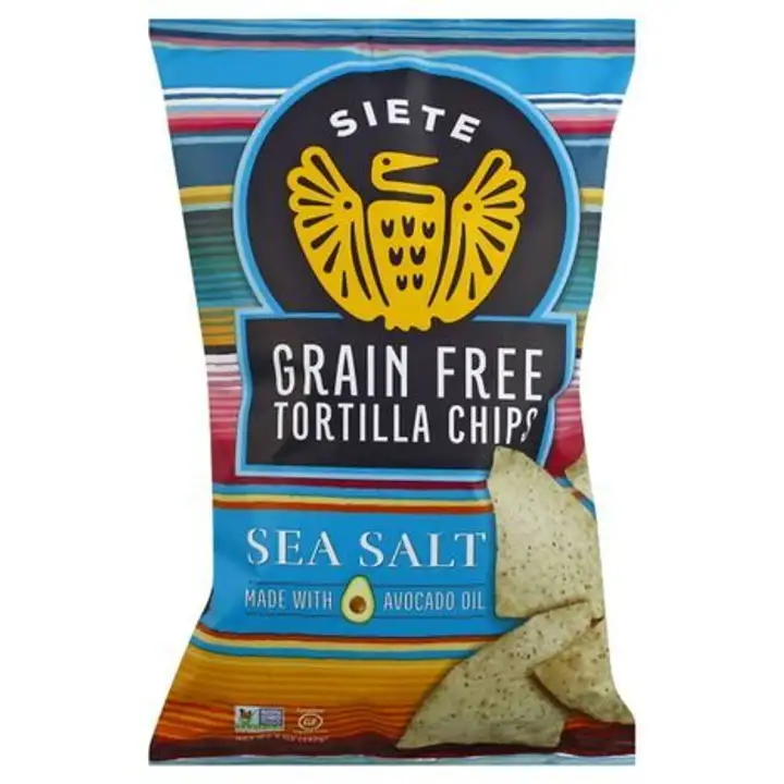 Order Siete Tortilla Chips, Grain Free, Sea Salt - 5 Ounces food online from Whole Foods Co-Op Denfeld store, Duluth on bringmethat.com