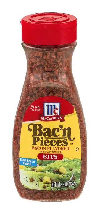 Order McCormick Bac'n Pieces, Bacon Flavored, Bits - 4.4 Ounces food online from Novato Harvest Market store, Novato on bringmethat.com