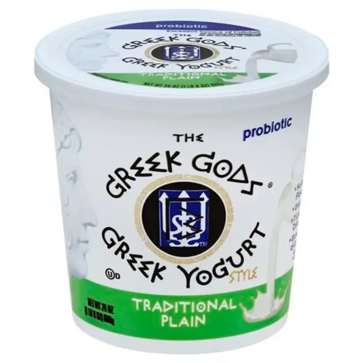 Order Greek Gods Yogurt, Greek Style, Traditional Plain - 24 Ounces food online from Novato Harvest Market store, Novato on bringmethat.com