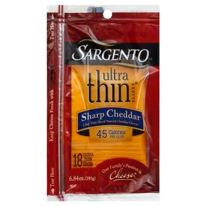 Order Sargento Cheese, Sharp Cheddar, Ultra Thin Slices - 6.8 Ounces food online from Holiday farms store, Roslyn Heights on bringmethat.com