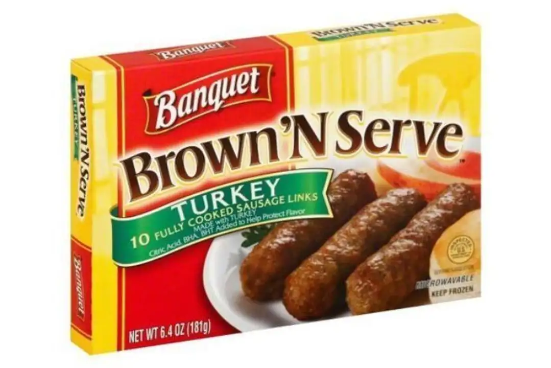 Order Banquet Brown 'N Serve Sausage Links, Fully Cooked, Turkey - 7 Ounces food online from Novato Harvest Market store, Novato on bringmethat.com