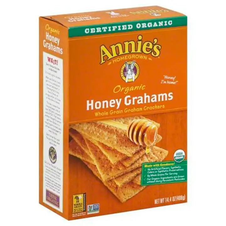 Order Annies Honey Grahams, Organic - 14.4 Ounces food online from Holiday farms store, Roslyn Heights on bringmethat.com