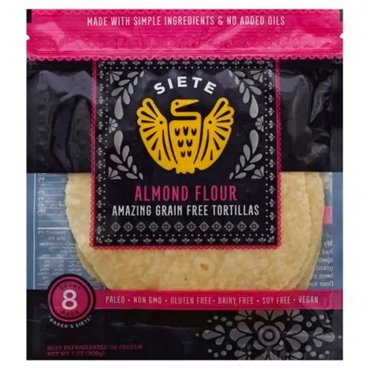 Order Siete Tortillas, Grain Free, Almond Flour - 7 Ounces food online from Whole Foods Co-Op Denfeld store, Duluth on bringmethat.com