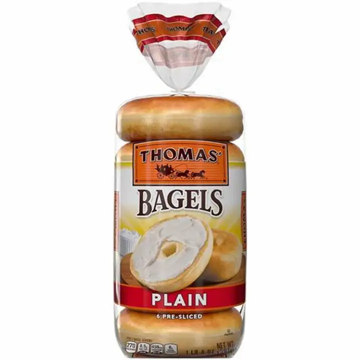 Order Thomas Plain Bagels - 6 Count food online from Meats Supreme store, Brooklyn on bringmethat.com