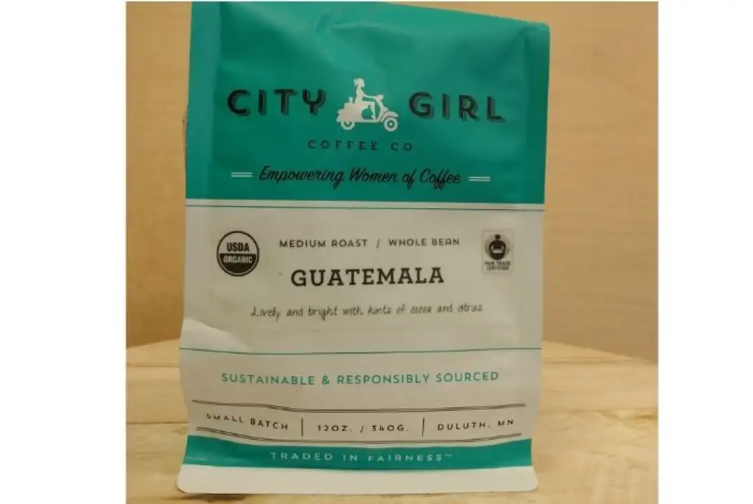 Order City Girl Coffee Guatemala, Organic & Fair Trade, Whole Bean, 12 oz. food online from Whole Foods Co-Op Denfeld store, Duluth on bringmethat.com