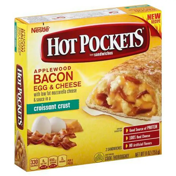 Order Hot Pockets Sandwiches, Croissant Crust, Bacon, Egg & Cheese - 9 Ounces food online from Fligner Market store, Lorain on bringmethat.com