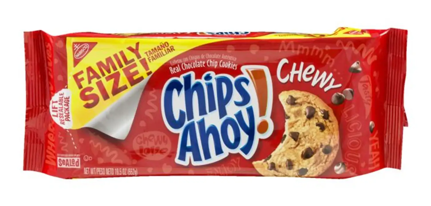 Order Chips Ahoy Chewy Cookies, Family Size! - 19.5 Ounces food online from Fligner Market store, Lorain on bringmethat.com