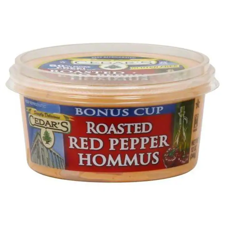 Order Cedars Hommus, Roasted Red Pepper - 8 Ounces food online from Holiday farms store, Roslyn Heights on bringmethat.com