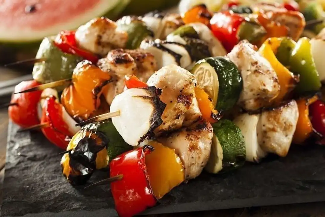 Order Chicken Shish Kabobs food online from Holiday farms store, Roslyn Heights on bringmethat.com