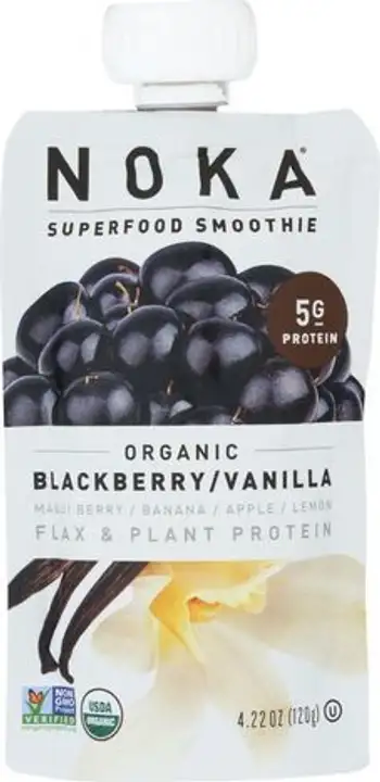Order Noka Superfood Smoothie, Organic, Blackberry/Vanilla - 4.22 Ounces food online from Whole Foods Co-Op Denfeld store, Duluth on bringmethat.com
