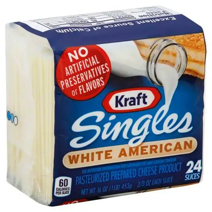 Order Kraft Singles Cheese Product, Pasteurized Prepared, White American - 16 Ounces food online from Holiday farms store, Roslyn Heights on bringmethat.com