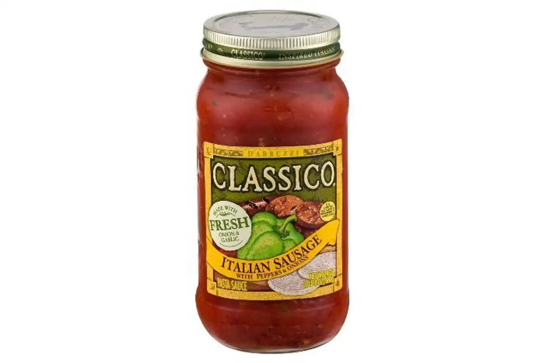 Order Classico Pasta Sauce, Italian Sausage with Peppers & Onions - 26 Ounces food online from Novato Harvest Market store, Novato on bringmethat.com
