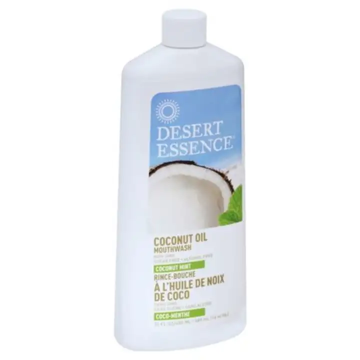 Order Desert Essence Mouthwash, Coconut Oil, Coconut Mint - 16 Ounces food online from Whole Foods Co-Op Denfeld store, Duluth on bringmethat.com