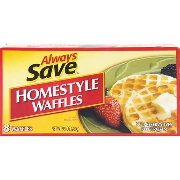 Order Always Save Homestyle Waffles - 9.9 Ounces food online from Fligner Market store, Lorain on bringmethat.com