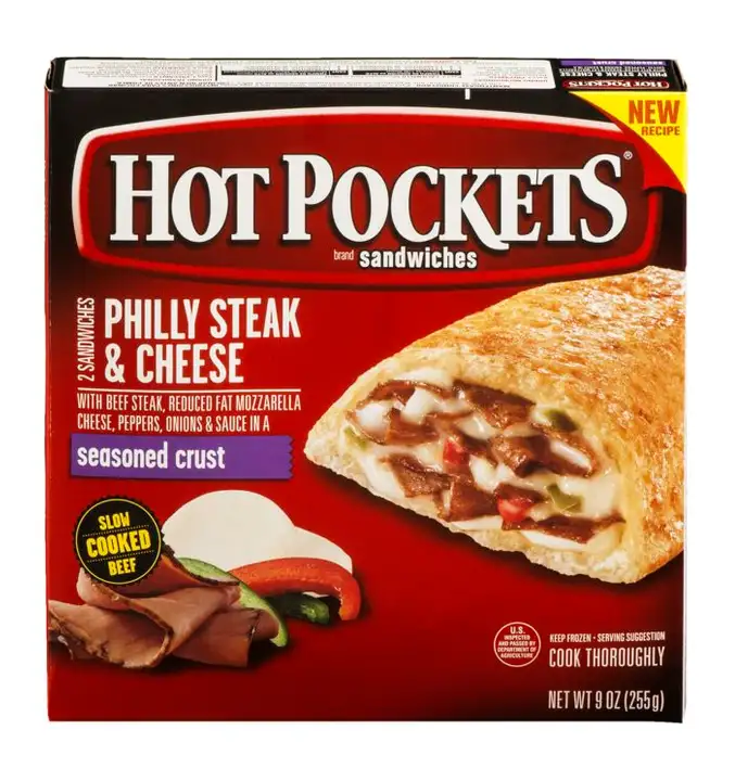Order Hot Pockets Sandwiches, Seasoned Crust, Philly Steak & Cheese - 9 Ounces food online from Fligner Market store, Lorain on bringmethat.com