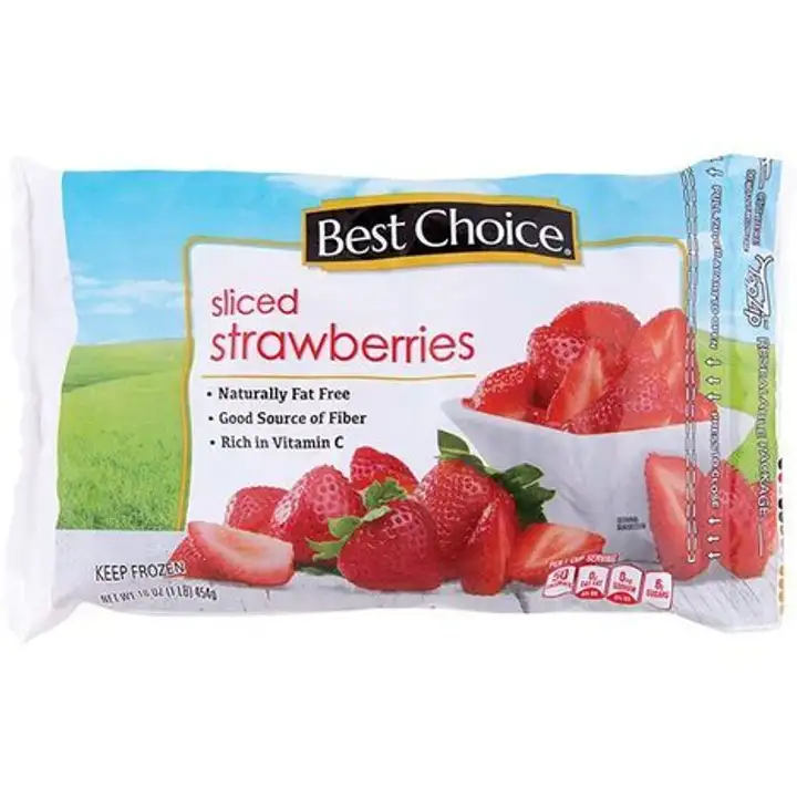 Order Best Choice Frozen Sliced Strawberry - 16 Ounces food online from Fligner Market store, Lorain on bringmethat.com