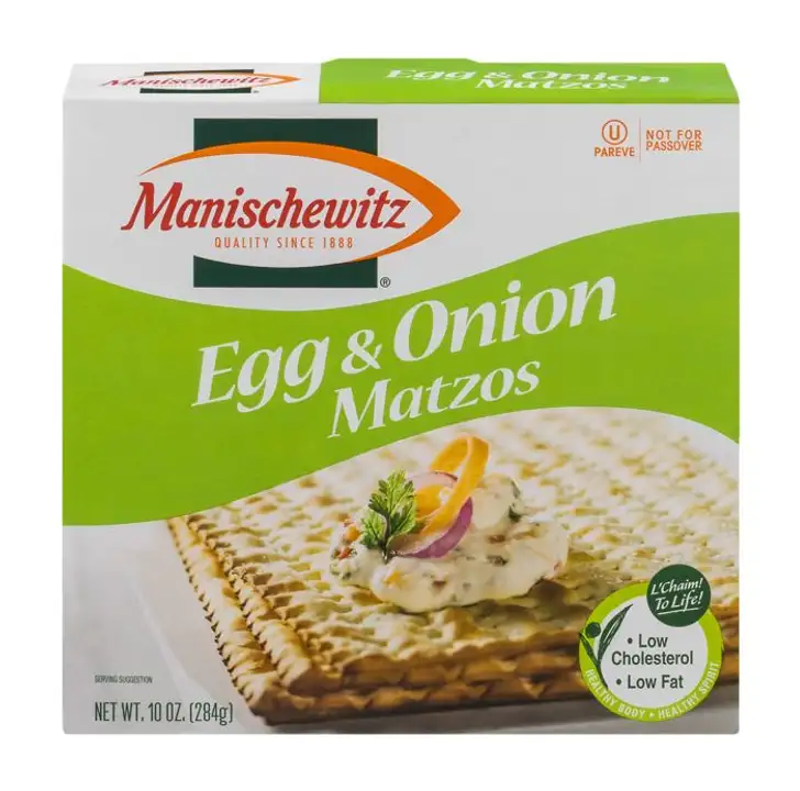 Order Manischewitz Matzos, Egg & Onion - 10 Ounces food online from Novato Harvest Market store, Novato on bringmethat.com