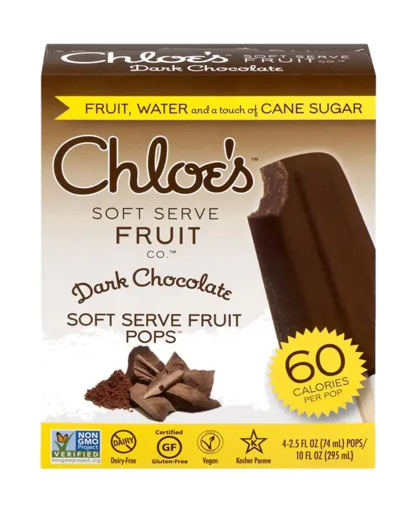 Order Chloes Pops, Dark Chocolate - 4 Count (2.5 Fluid Ounces Each) food online from Holiday farms store, Roslyn Heights on bringmethat.com