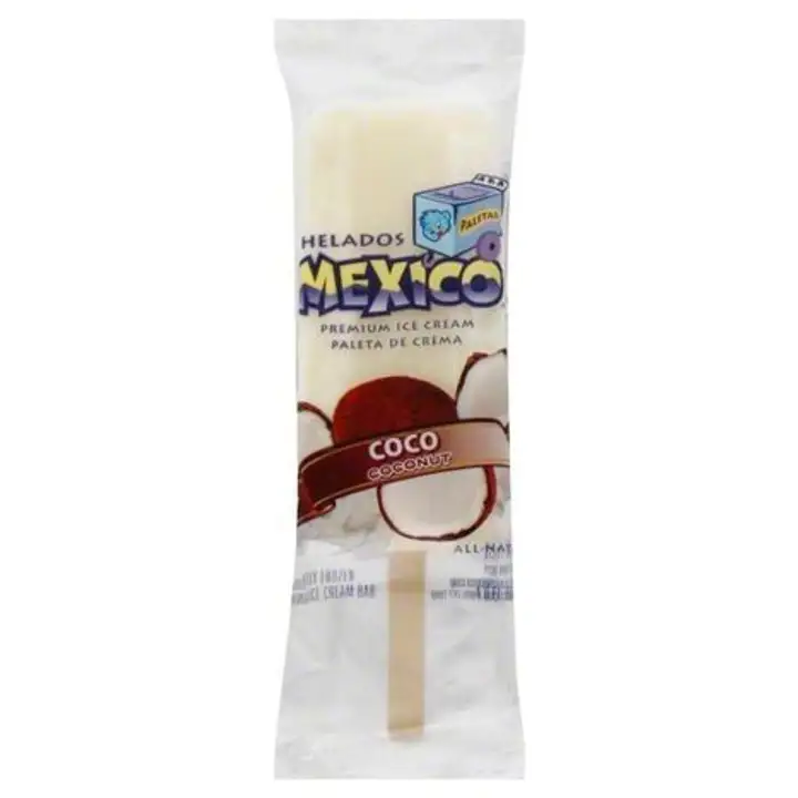 Order Helados Mexico Ice Cream Bar, Premium, Coconut - 4 Ounces food online from Fligner Market store, Lorain on bringmethat.com