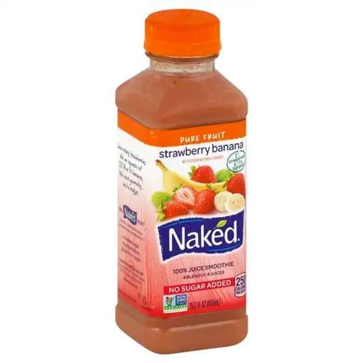 Order Naked 100% Juice Smoothie, Strawberry Banana - 15.2 Ounces food online from Novato Harvest Market store, Novato on bringmethat.com