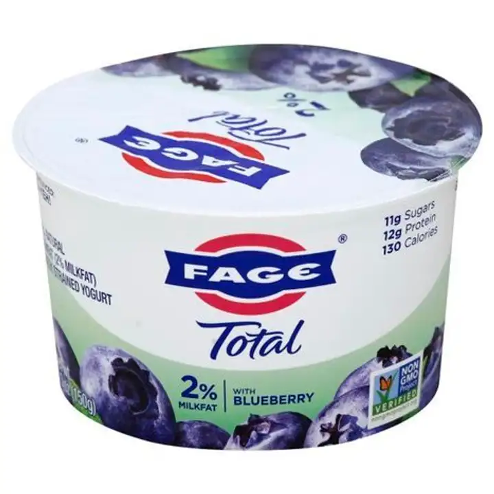 Order Fage Total Yogurt, Greek, Lowfat, Strained, with Blueberry - 5 Ounces food online from Holiday farms store, Roslyn Heights on bringmethat.com