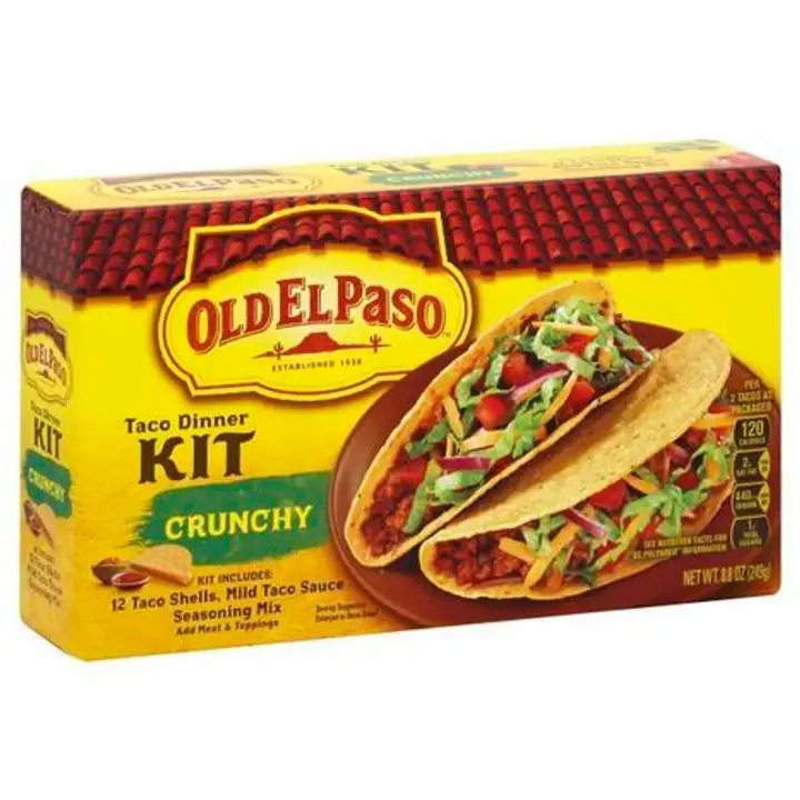 Order Old El Paso Taco Dinner Kit, Crunchy - 8.8 Ounces food online from Holiday farms store, Roslyn Heights on bringmethat.com