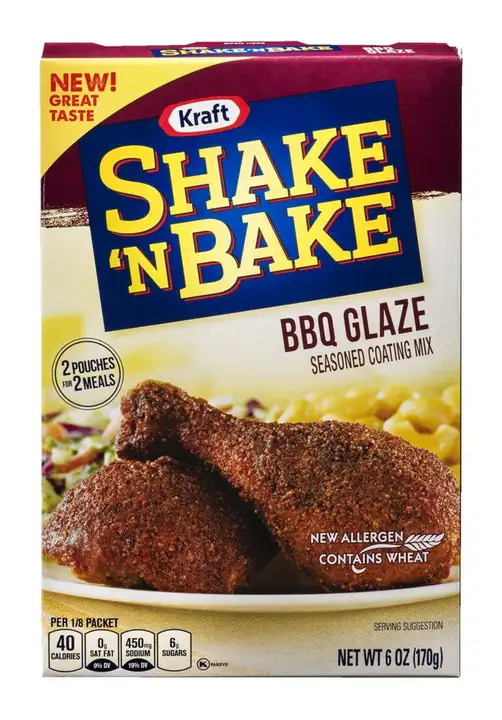 Order Shake N Bake Coating Mix, Seasoned, BBQ Glaze - 6 Ounces food online from Holiday farms store, Roslyn Heights on bringmethat.com