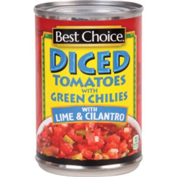 Order Best Choice Diced Tomatoes with Green Chilies with Lime & Cilantro - 10 Ounces food online from Fligner Market store, Lorain on bringmethat.com