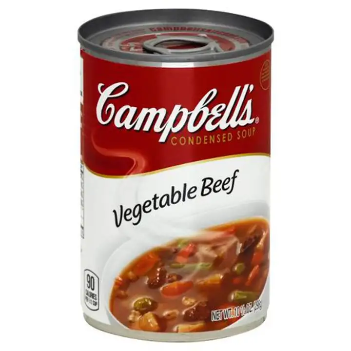 Order Campbells Soup, Condensed, Vegetable Beef - 10.75 Ounces food online from Fligner Market store, Lorain on bringmethat.com