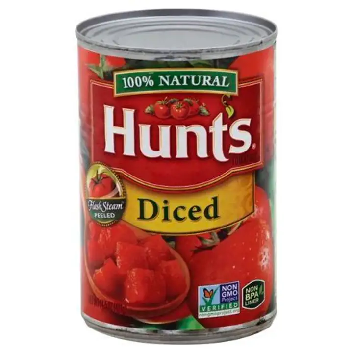 Order Hunts Tomatoes, Diced - 14 Ounces food online from Novato Harvest Market store, Novato on bringmethat.com