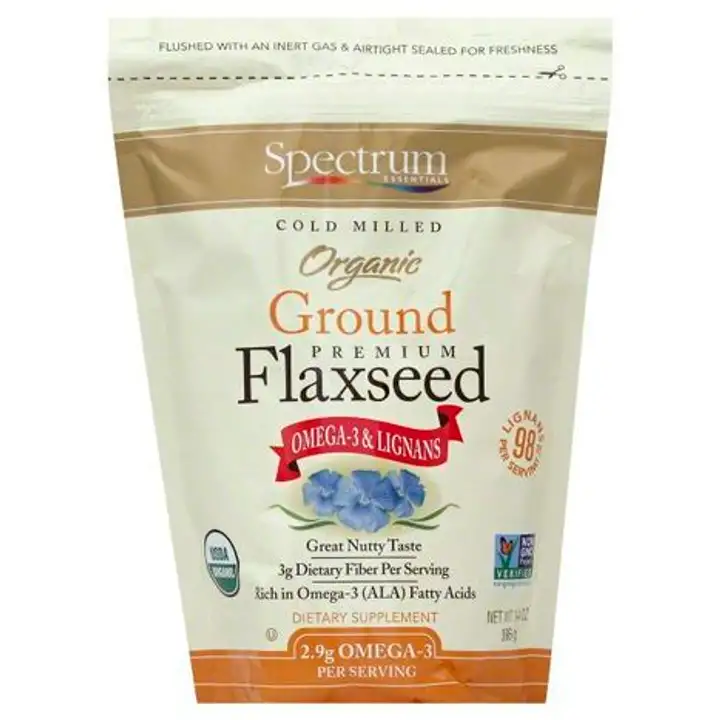 Order Spectrum Essentials Flaxseed, Premium, Organic, Ground - 14 Ounces food online from Whole Foods Co-Op Denfeld store, Duluth on bringmethat.com
